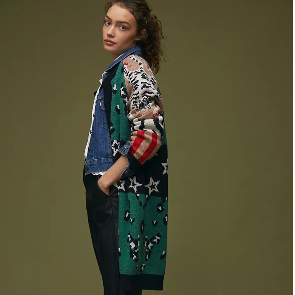 Anthropologie vilagallo starry leopard cardigan new with tags - Picture 2 of 14